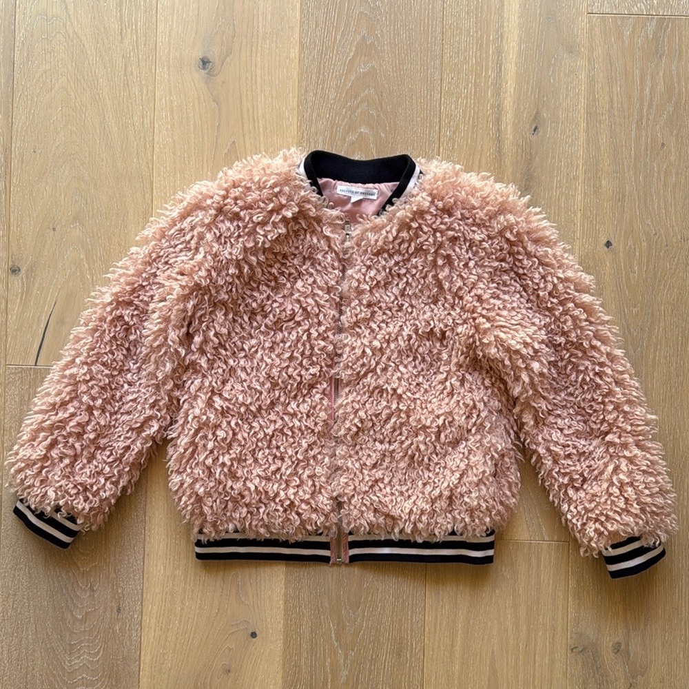 NWOT Pink Fuzzy Bomber Jacket